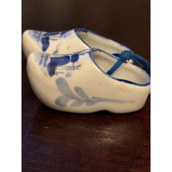 Vintage Delft Blue Holland Mini clogs Windmills Porcelain 2" Souvenir Blue Strin - Picture 15 of 16